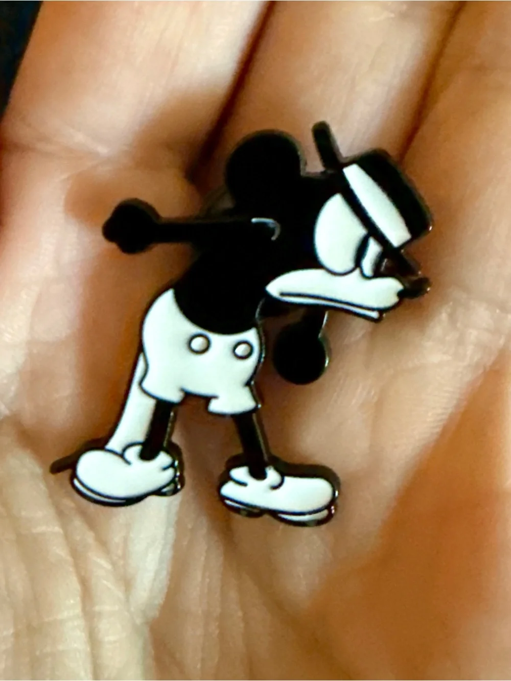 Set Of 5 Retro Steamboat Willie Disney Mickey Mouse Black & White Enamel Pins
